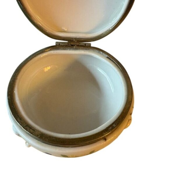 Vintage Napcoware Japan Porcelain Footed Trinket Box Floral Design Gold Trim - Picture 8 of 10